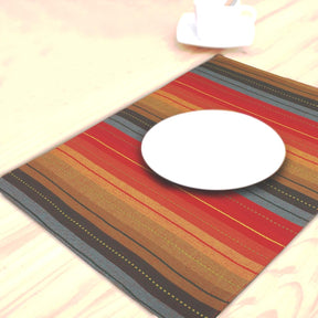 Placemats for Dining Table 100% Cotton Placemats 14''X20'' over Sized Tablemats Set of 6 Placemats Multi Color Cuisine Stripes Tablemats for Family Dinners Wedding Parties Placemats